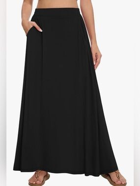 NWT Leafsay Maxi Skirt Long Flowy Summer A-Line High, pockets, Medium